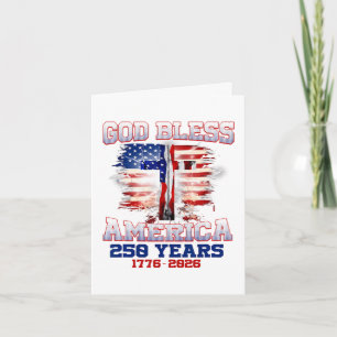 Cartes Pour Fêtes Annuelles Dieu Bénisse l'Amérique 250 Ans 1776 2026