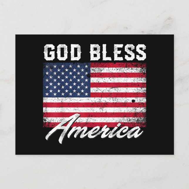 Cartes Pour Fêtes Annuelles Dieu bénisse l'Amérique USA Drapeau 4 juillet patr (Devant)