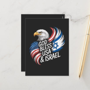 Cartes Pour Fêtes Annuelles Dieu bénisse les États-Unis d'Israël