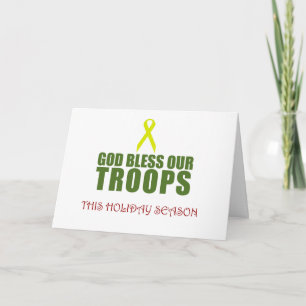 Cartes Pour Fêtes Annuelles Dieu bénissent nos troupes cette saison des