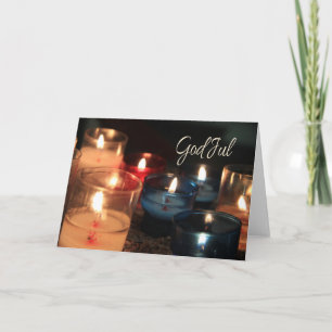 Cartes Pour Fêtes Annuelles Dieu Jul Brûler des bougies Noël