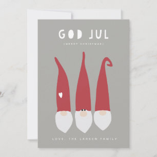 Cartes Pour Fêtes Annuelles Dieu Jul Gnomes