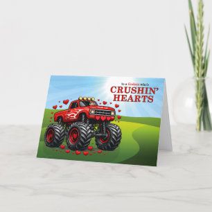 Cartes Pour Fêtes Annuelles Dieu le fils Monster Truck Écrasant les cœurs de l