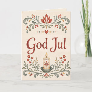 Cartes Pour Fêtes Annuelles Dieu nordique Jul Noël norvégien