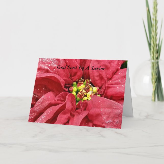 Cartes Pour Fêtes Annuelles Dieu nous a envoyé un sauveur (Devant)