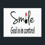 Cartes Pour Fêtes Annuelles dieu sourire a le contrôle<br><div class="desc">cool,  bande dessinée,  mignon,  religieux,  Chrétiens,  drôle,  élégant,  amour,  couple,  science,  prier,  bible</div>