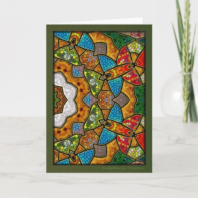 Cartes Pour Fêtes Annuelles Digital Bird Mandala (Devant)