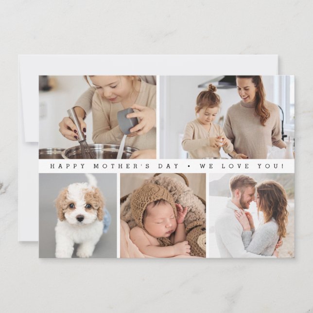 Cartes Pour Fêtes Annuelles Digital Custom Photo Collage Fête des mères (Devant)