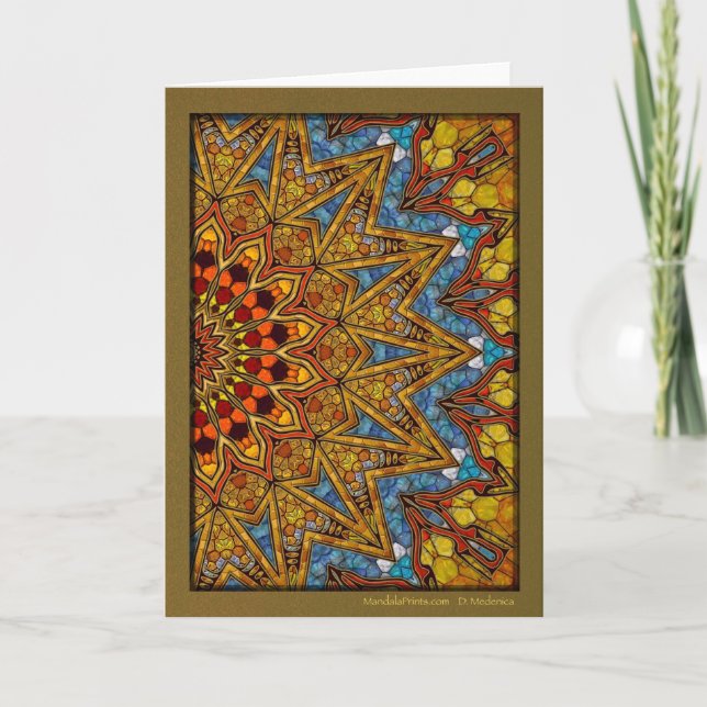 Cartes Pour Fêtes Annuelles Digital Desert Mandala (Devant)