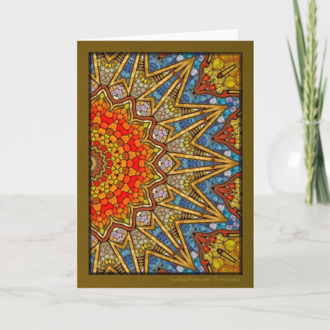 Cartes Pour Fêtes Annuelles Digital Rose Mandala (Devant)