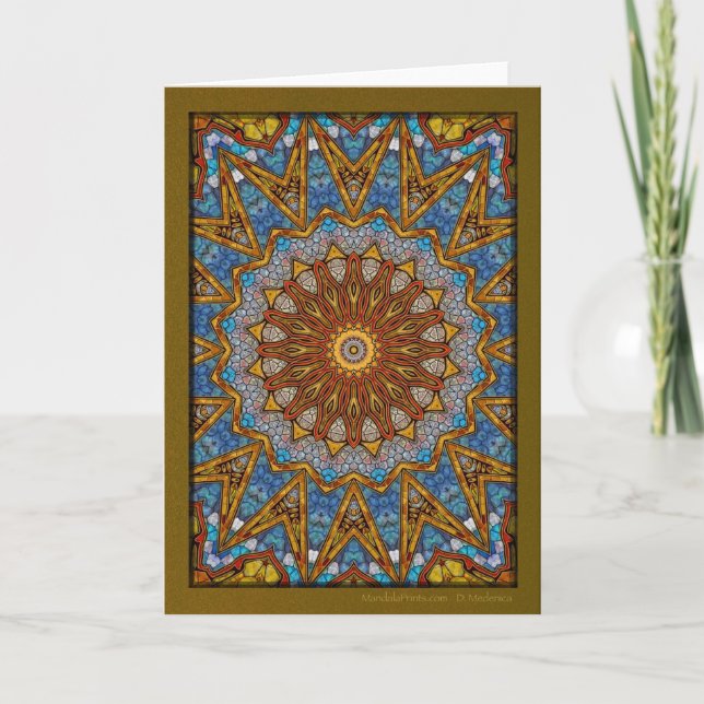 Cartes Pour Fêtes Annuelles Digital Sun Mandala (Devant)