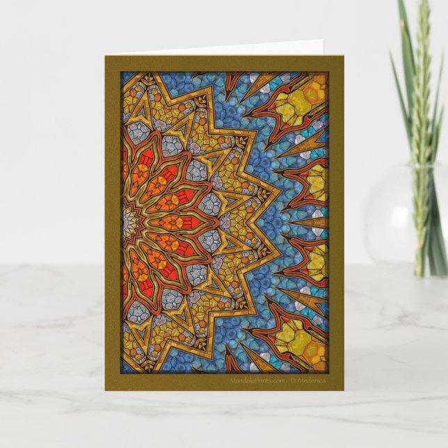 Cartes Pour Fêtes Annuelles Digital Sunny Mandala (Devant)