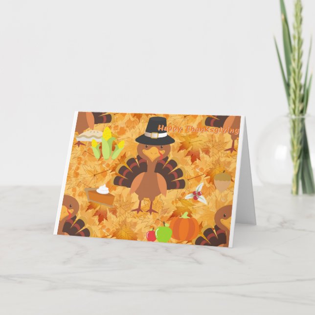 Cartes Pour Fêtes Annuelles dinde bon thanksgiving (Devant)