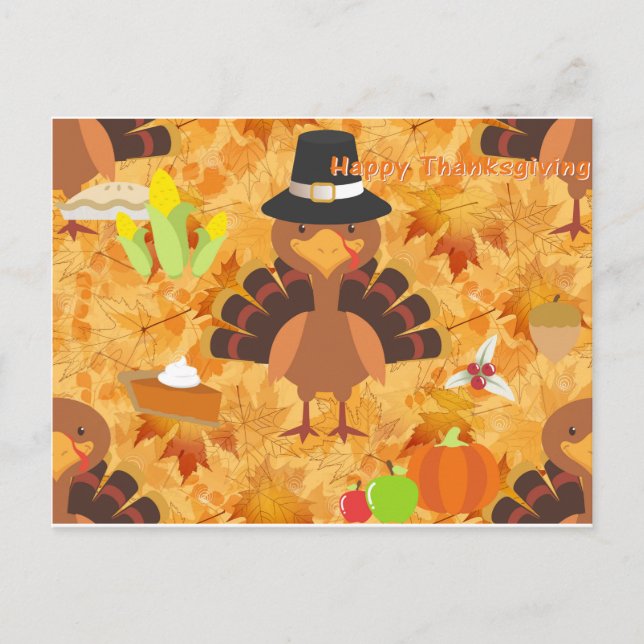 Cartes Pour Fêtes Annuelles dinde bon thanksgiving (Devant)