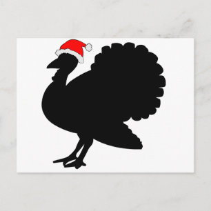 Cartes Pour Fêtes Annuelles Dinde dans un chapeau de Noël