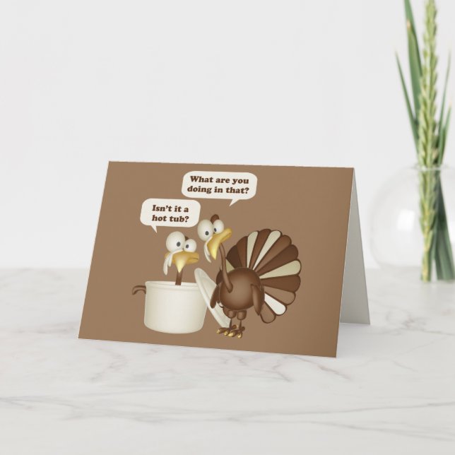 Cartes Pour Fêtes Annuelles Dinde de bain à remous (Devant)