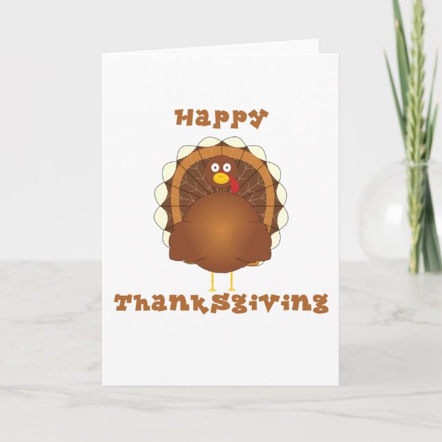 Cartes Pour Fêtes Annuelles dinde de caricature bon thanksgiving (Devant)