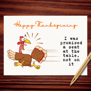 Cartes Pour Fêtes Annuelles Dinde de course drôle pour Thanksgiving