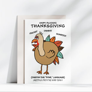 Cartes Pour Fêtes Annuelles Dinde de poule drôle de Thanksgiving