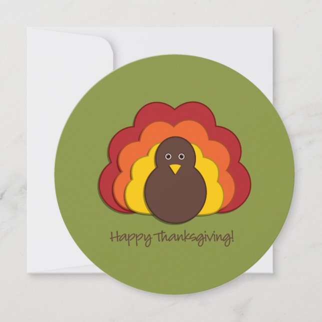 Cartes Pour Fêtes Annuelles Dinde de Thanksgiving (Devant)