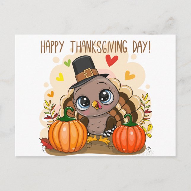 Cartes Pour Fêtes Annuelles Dinde de Thanksgiving (Devant)