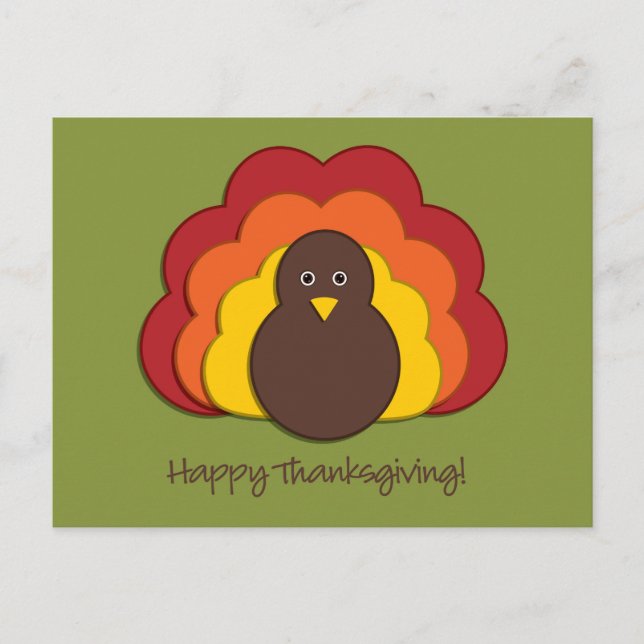 Cartes Pour Fêtes Annuelles Dinde de Thanksgiving (Devant)