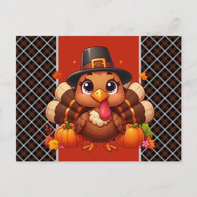 Cartes Pour Fêtes Annuelles Dinde de Thanksgiving  (Devant)