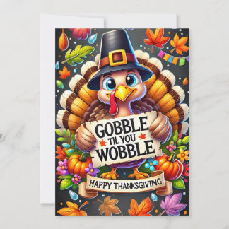 Cartes Pour Fêtes Annuelles Dinde de Thanksgiving heureuse