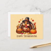 Dinde de Thanksgiving mignonne et heureuse