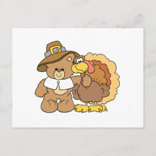 Cartes Pour Fêtes Annuelles dinde de thanksgiving ours en peluche design