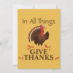 Cartes Pour Fêtes Annuelles Dinde de Thanksgiving pour rendre grâce en toutes
