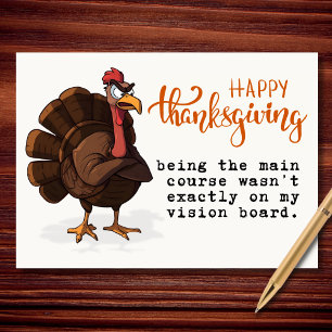 Cartes Pour Fêtes Annuelles Dinde drôle de Thanksgiving étant le plat principa