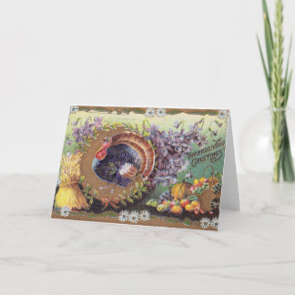 Cartes Pour Fêtes Annuelles Dinde fière vintage célébrant le grand jour !