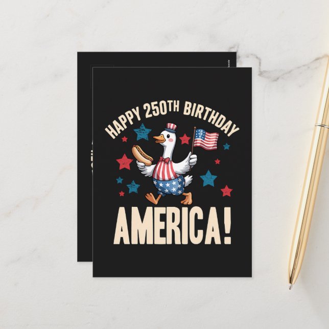 Cartes Pour Fêtes Annuelles Dindon patriotique stupide Anniversaire d'Amérique (Devant/Arrière en situation)