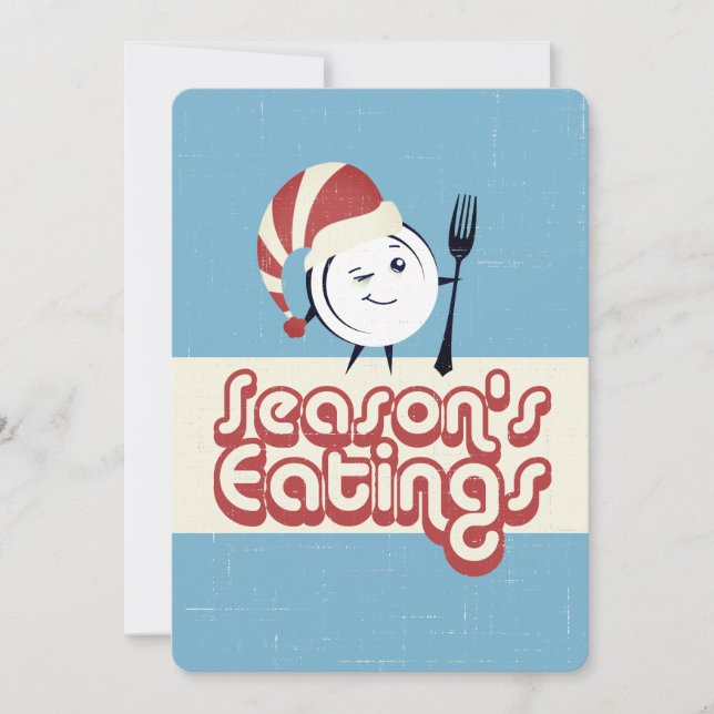 Cartes Pour Fêtes Annuelles Dîner chef restauration restaurant Noël (Devant)