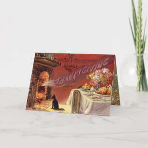 Cartes Pour Fêtes Annuelles Dîner de la fête de Thanksgiving