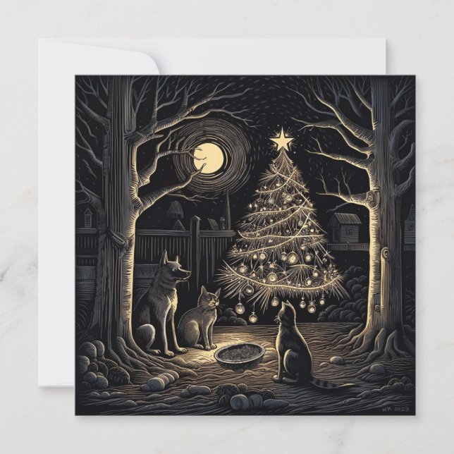 Cartes Pour Fêtes Annuelles Dîner de Noël (Devant)