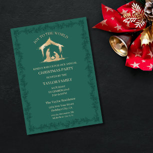 Cartes Pour Fêtes Annuelles Dîner de Noël Fête de la Nativité Religieuse Scène