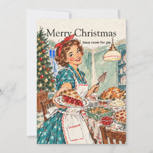 Cartes Pour Fêtes Annuelles Dîner de Noël rétro