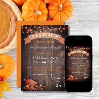 Cartes Pour Fêtes Annuelles Dîner de Thanksgiving - Citrouille Rustique des Bo