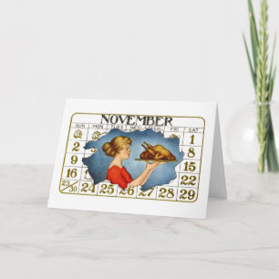 Cartes Pour Fêtes Annuelles Dîner de Thanksgiving vintage Greeti... - Customis