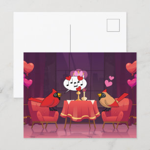 Cartes Pour Fêtes Annuelles Dîner des oiseaux cardinaux du Nord Date