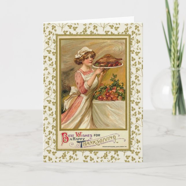 Cartes Pour Fêtes Annuelles Dîner Thanksgiving (Devant)