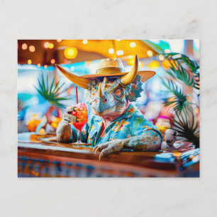 Cartes Pour Fêtes Annuelles Dino Boire au Cocktail Bar