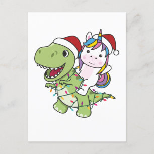 Cartes Pour Fêtes Annuelles Dinosaur Noël Unicorne Hiver T-Rex Dino