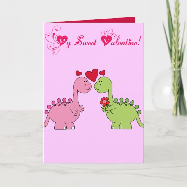 Cartes Pour Fêtes Annuelles Dinosaur Saint-Valentin (Devant)