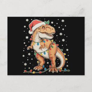 Cartes Pour Fêtes Annuelles Dinosaur T Rex Noël Dino Lumières de Noël Fêtes