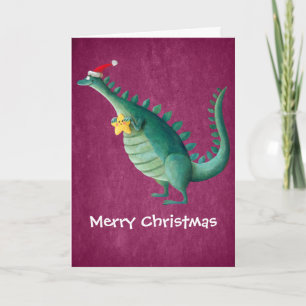 Cartes Pour Fêtes Annuelles Dinosaure - aide du père noël