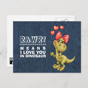 Cartes Pour Fêtes Annuelles Dinosaure Dinosaure Saint Valentin