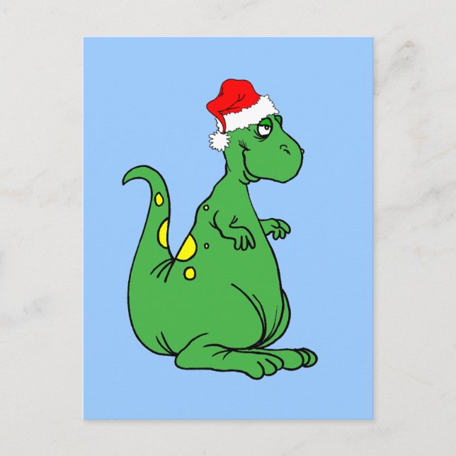 Cartes Pour Fêtes Annuelles dinosaure Père Noël (Devant)